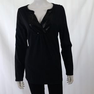 Lane Bryant Black Sequince Front Top